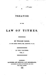 Cover of: A treatise on the law of tithes