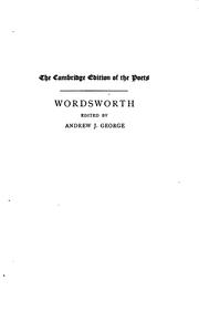 Cover of: The complete poetical works of William Wordsworth.