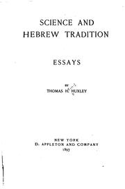 Cover of: Science and Hebrew tradition