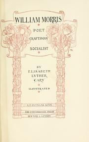 Cover of: William Morris: poet, craftsman, socialist.