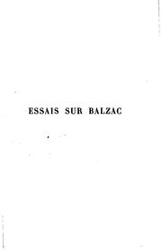 Cover of: Essais sur Balzac