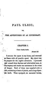 Paul Ulric, or, The adventures of an enthusiast