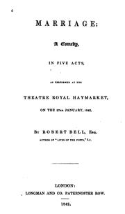 Cover of: Marriage: a comedy in five acts