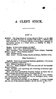 Cover of: A cleft stick: a comedy in three acts