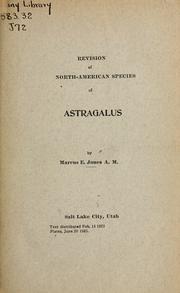Cover of: Revision of North-American species of Astragalus by Jones, Marcus E.