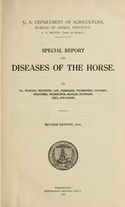 Cover of: Special report of diseases of the horse.