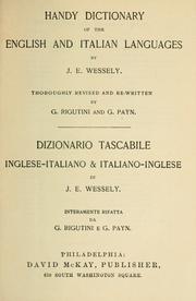 Cover of: Handy dictionary of the English and Italian languages by Ignaz Emanuel Wessely
