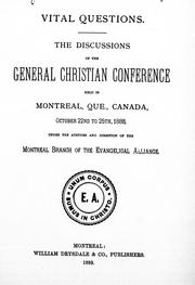 Cover of: Vital questions by under the auspices and direction of the Montreal Branch of the Evangelical Alliance.