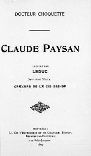 Cover of: Claude Paysan by Ernest Choquette