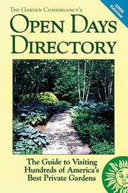 Cover of: Garden Conservancy's Open Days Directory 2000: The Guide to Visiting Hundreds of America's Best Private Gardens (Garden Conservancy's Open Days Directory)