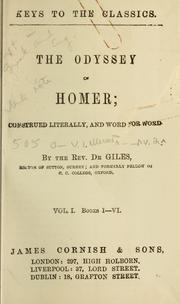 Cover of: The Odyssey of Homer