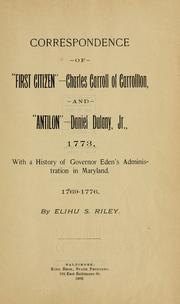 Cover of: Correspondence of "First citizen"