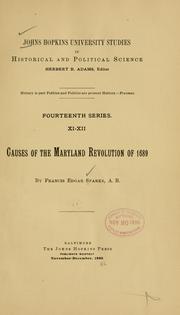Cover of: Causes of the Maryland revolution of 1689