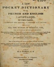 Cover of: A new pocket dictionary of the French and English languages by Thomas Nugent