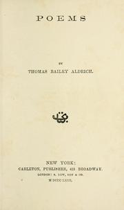 Cover of: Poems by Thomas Bailey Aldrich