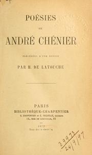 Cover of: Poésies.: Précedees d'une notice par H. de Latouche.