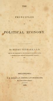 Cover of: The principles of political economy.