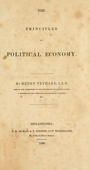 Cover of: The principles of political economy