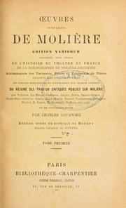 Cover of: uvres complètes de Molière by Molière