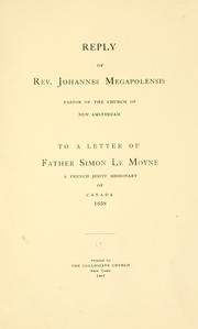 Cover of: Reply of Rev. Johannes Megapolensis