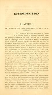 Cover of: An historical view of the government of Maryland, from its colonization to the present day