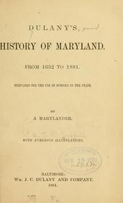 Cover of: Dulany's history of Maryland