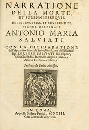 Cover of: Narratione della morte et solenni esseqvie dell'illustriss. et reverendiss. signor cardinale Antonio Maria Salviati by Paolino Arnolfini