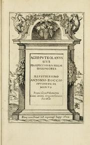 Cover of: Ager puteolanus, siue, Prospectus eiusdem insigniores