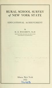 Cover of: Rural school survey of New York State: educational achievement.