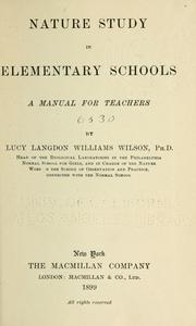 Cover of: Nature study in elementary schools.: A manual for teachers