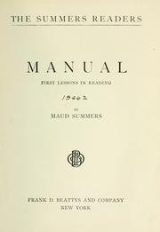 Cover of: The summer readers manual : first lessons in reading