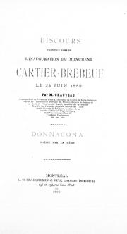 Cover of: Discours prononcé lors de l'inauguration du monument Cartier-Brébeuf le 24 juin 1889: Donnacona : poésie