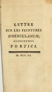 Cover of: Lettre sur les peintures d'Herculanum, aujourd'hui Portici.