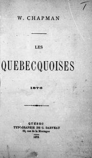 Cover of: Les Québecquoises, 1876