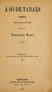 Cover of: só de tabals: comedia en un acte y en vers