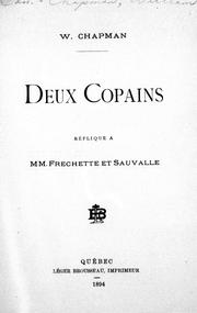 Cover of: Deux copains: réplique a MM. Frechette et Sauvalle