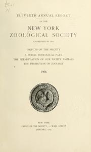 Cover of: Annual report of the New York Zoological Society. by New York Zoological Society.