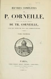 Cover of: uvres complètes de P. Corneille