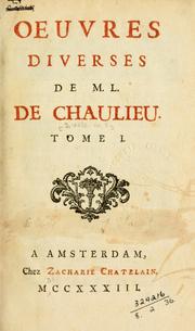 Cover of: Oeuvres diverses de L. de Chaulieu.: [Edited by Delaunay]