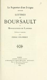 Lettres de Boursault à Monseigneur de Langres by Boursault M.
