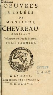 Cover of: Oeuvres meslées.