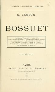 Cover of: Bossuet. by Gustave Lanson