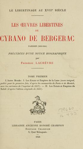 Les oeuvres libertines. by Cyrano de Bergerac