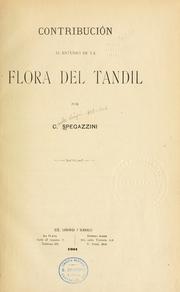 Cover of: Contribución al estudio de la flora del Tandil