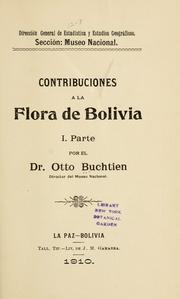 Cover of: Contribuciones a la flora de Bolivia.