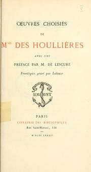 Cover of: Oeuvres choisies.: Avec une préf. par M. de Lescure.