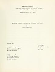 Cover of: Effect of initial conditions on travelling wave tubes.