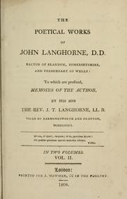 Cover of: The poetical works of John Langhorne by Langhorne, John, Langhorne, John