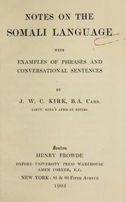 Cover of: Notes on the Somali language by J. W. C. Kirk