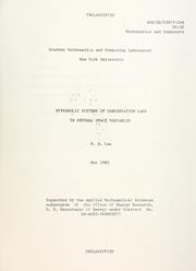 Cover of: Hyperbolic systems of conservation laws in several space variables.